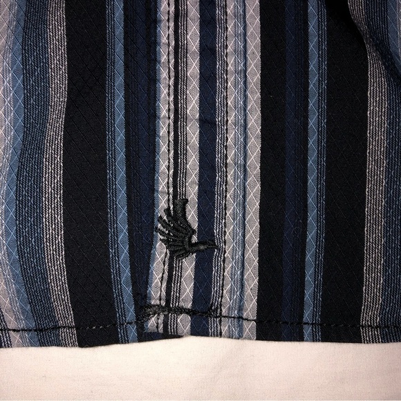 Cody James Mens Size Medium Western Cowboy Shirt Snaps Long Sleeve Blue Striped - Picture 8 of 9